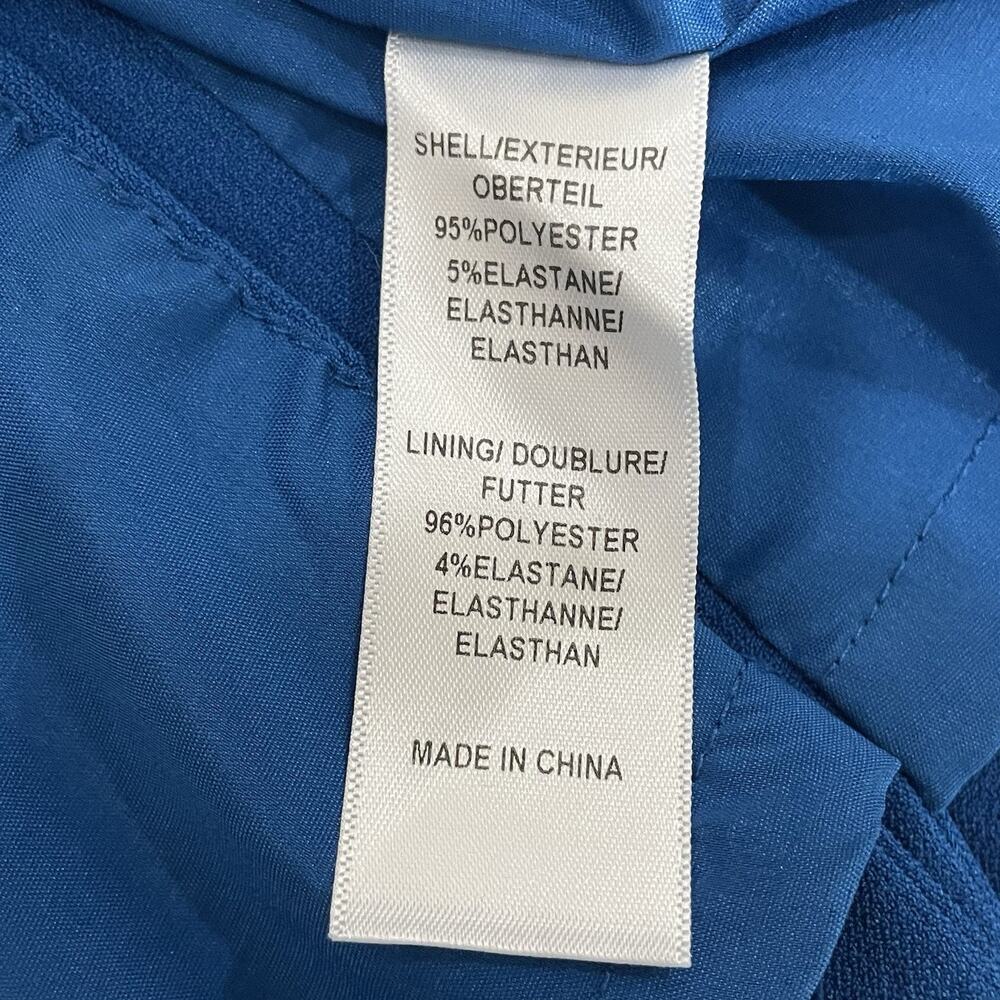 Adrianna Papell Tuck Detail Sheath Dress Size 16 Royal Blue Crepe Sleeveless NEW - Picture 10 of 12